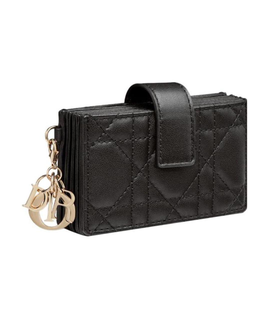 CHRISTIAN DIOR Черный кожаный кардхолдер, фото 2
