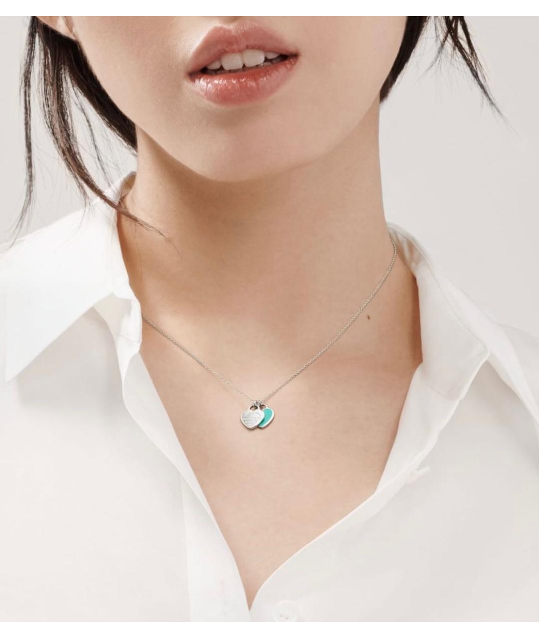 TIFFANY&CO Бирюзовое серебряное колье, фото 2