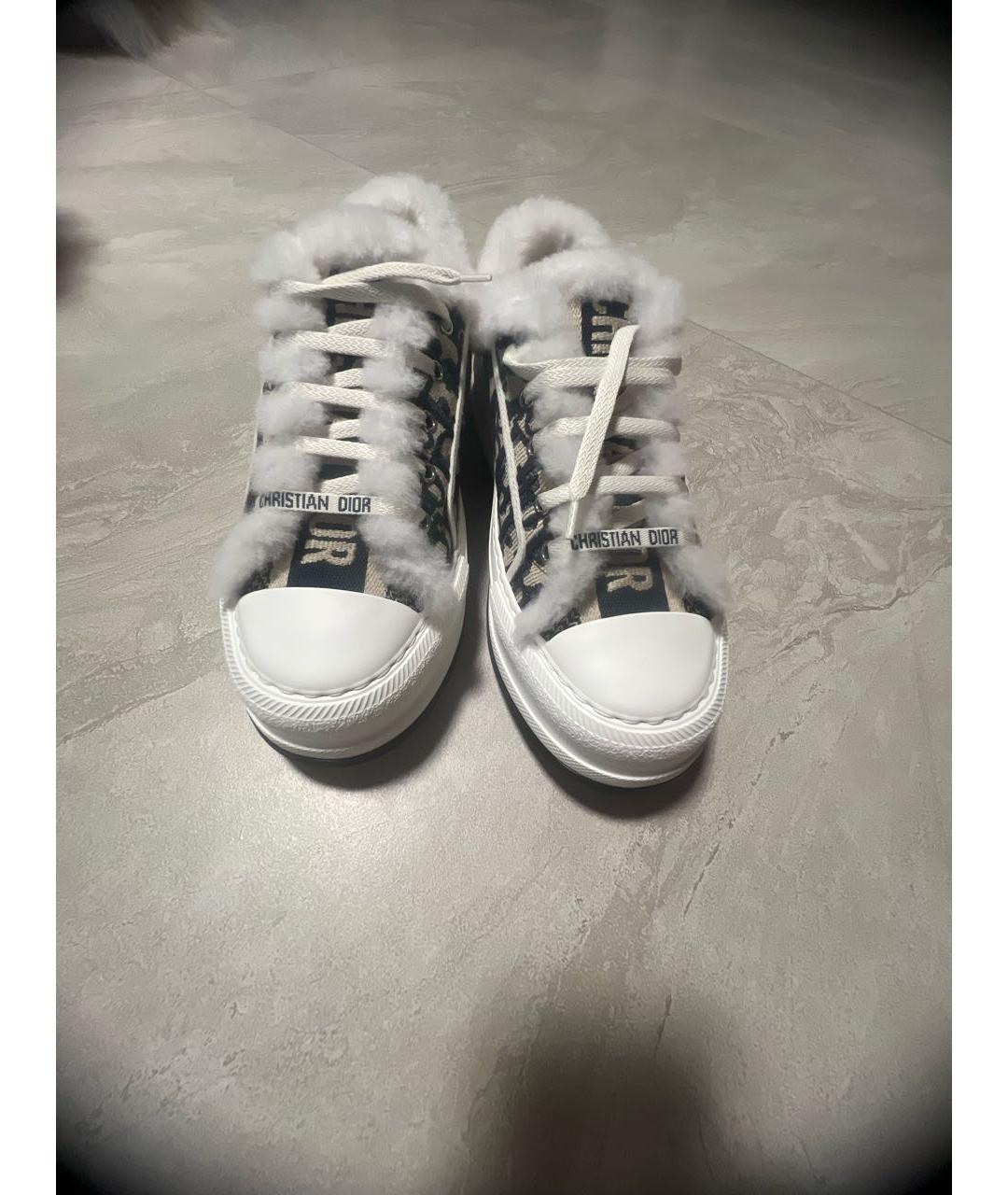 CHRISTIAN DIOR Синие текстильные кеды, фото 2