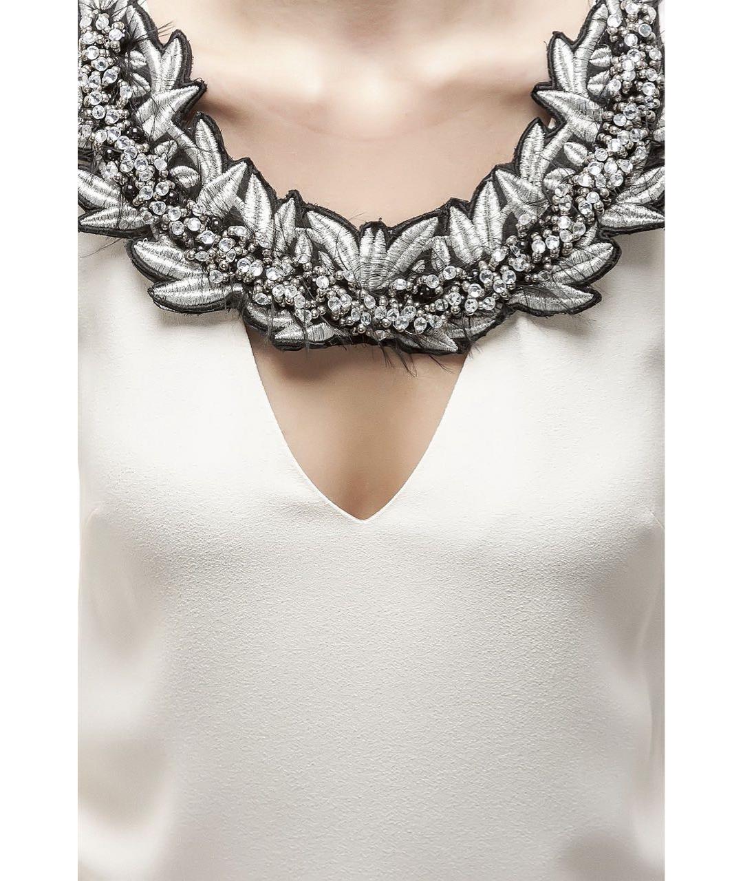 JO NO FUI Белое ацетатное коктейльное платье, фото 4