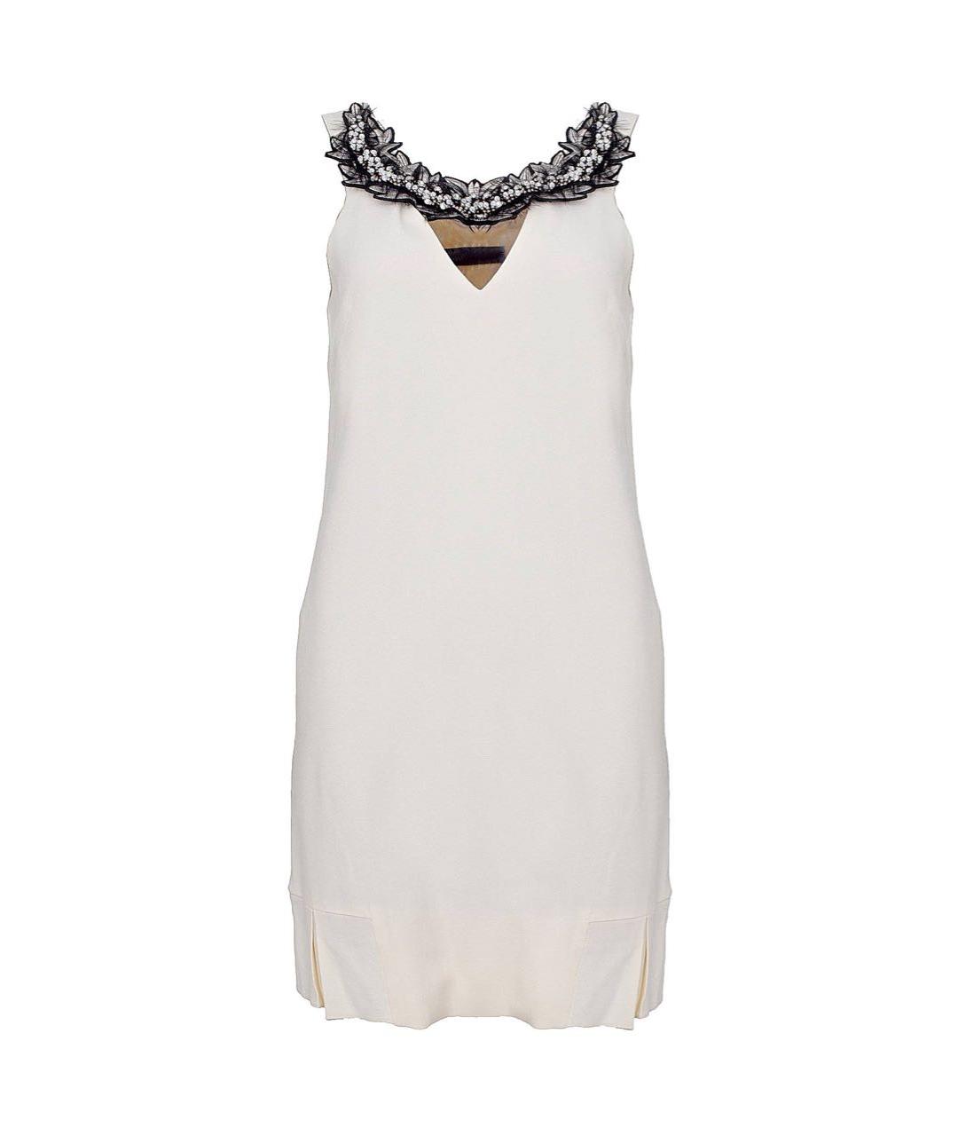 JO NO FUI Белое ацетатное коктейльное платье, фото 1