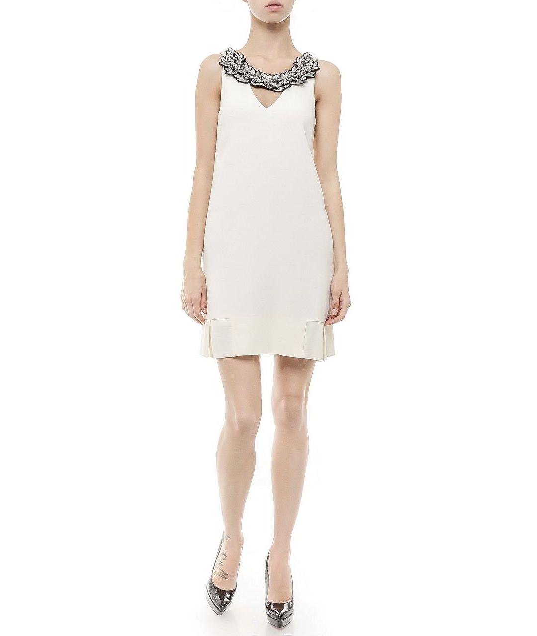 JO NO FUI Белое ацетатное коктейльное платье, фото 6