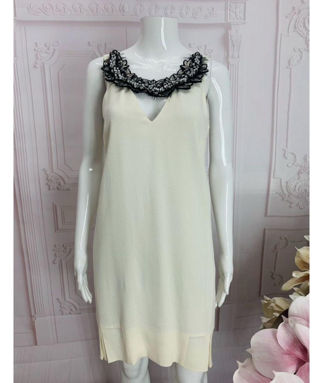 JO NO FUI Белое ацетатное коктейльное платье, фото 5