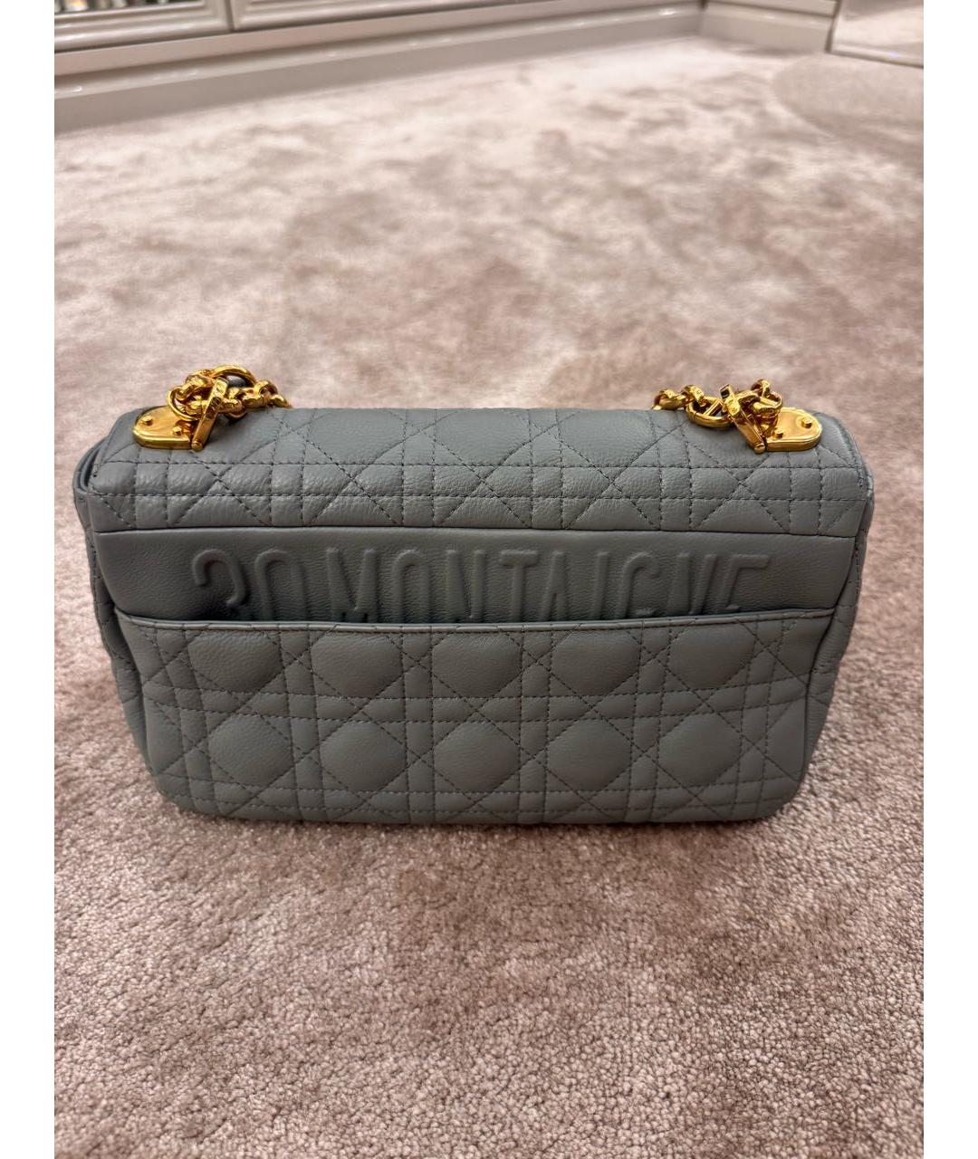 CHRISTIAN DIOR Голубая кожаная сумка через плечо, фото 3