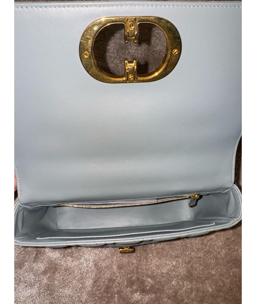 CHRISTIAN DIOR Голубая кожаная сумка через плечо, фото 8