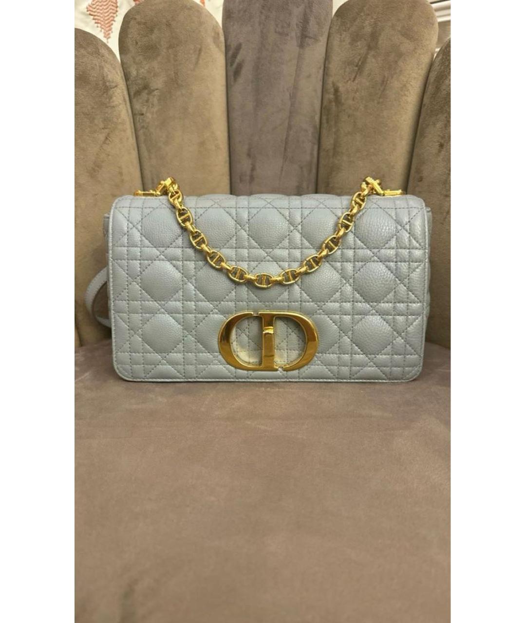 CHRISTIAN DIOR Голубая кожаная сумка через плечо, фото 9