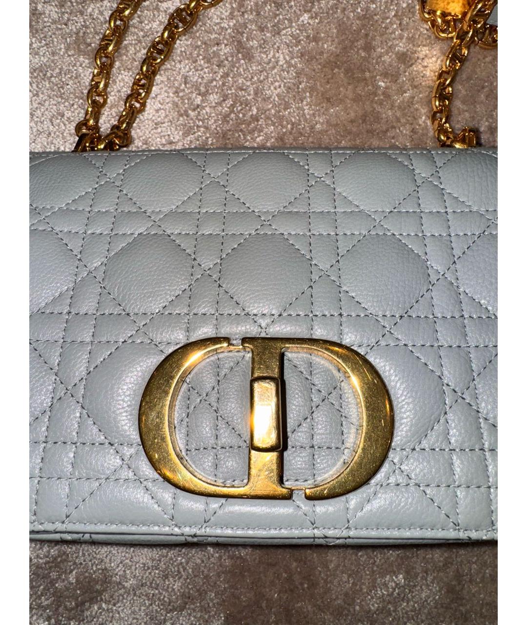 CHRISTIAN DIOR Голубая кожаная сумка через плечо, фото 7