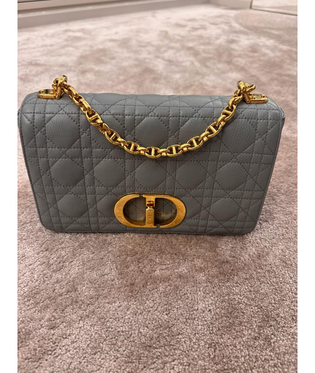 CHRISTIAN DIOR Голубая кожаная сумка через плечо, фото 2