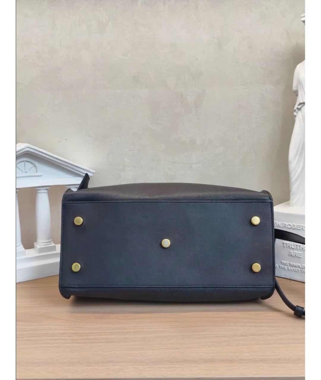 SAINT LAURENT Черная кожаная сумка тоут, фото 7