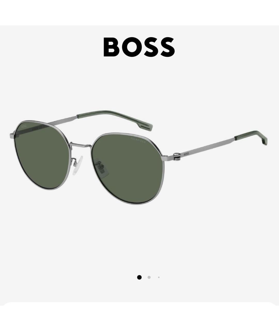 HUGO BOSS Зеленые металлические солнцезащитные очки, фото 2