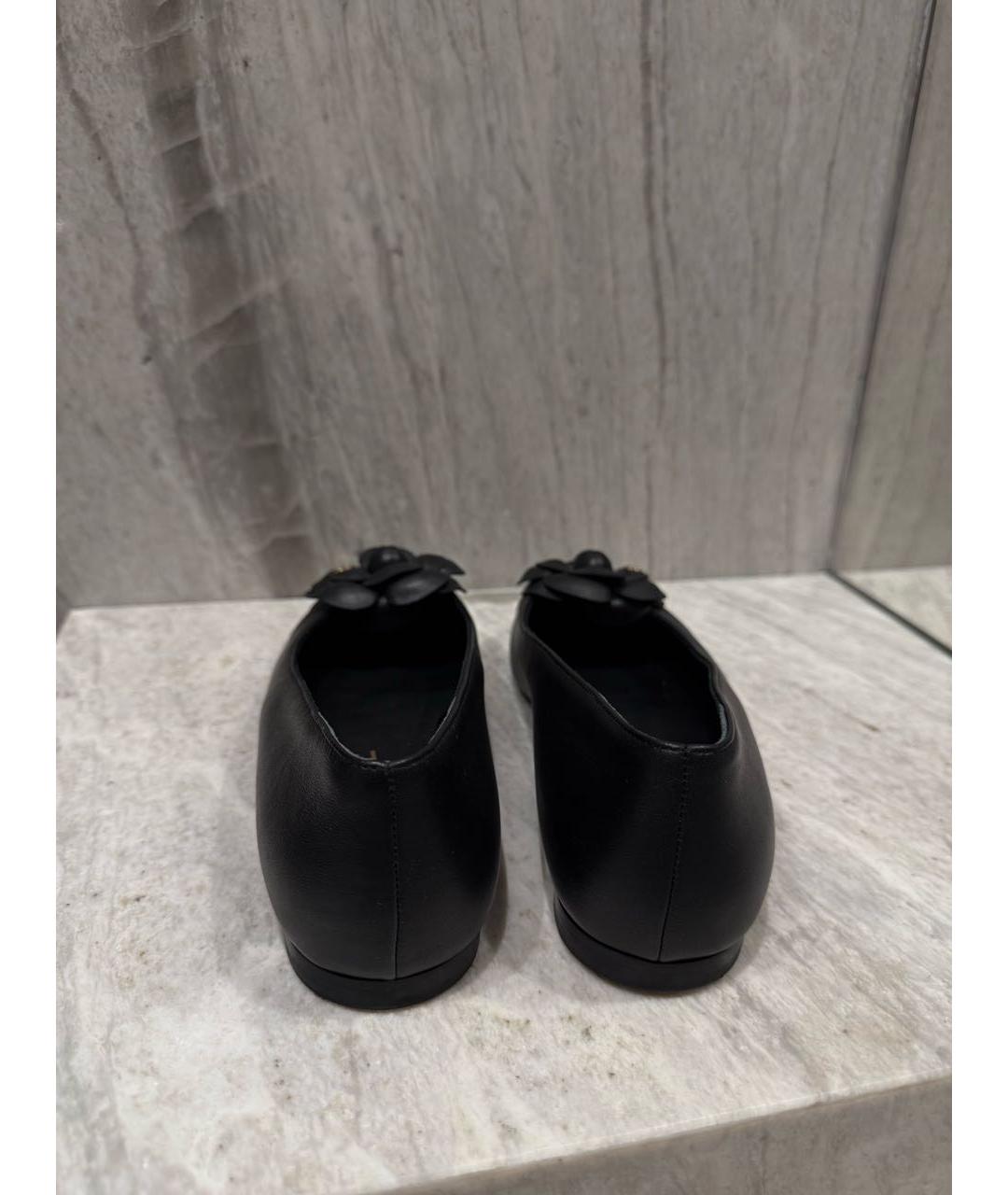 CHANEL Черные кожаные балетки, фото 2