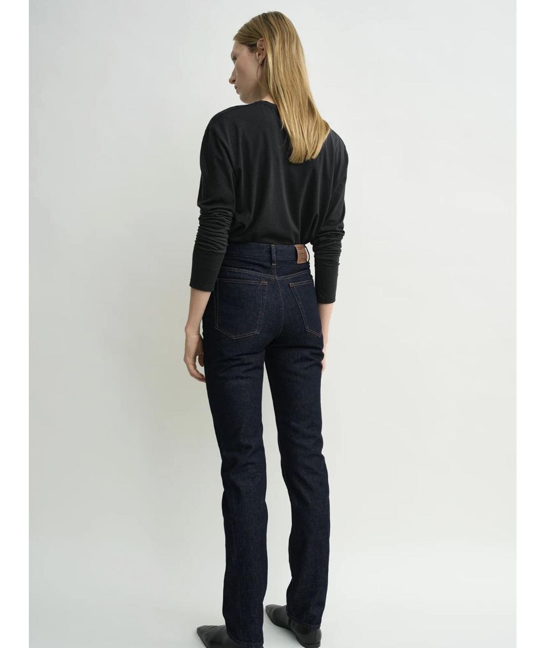 TOTEME Темно-синие хлопковые прямые джинсы, фото 4