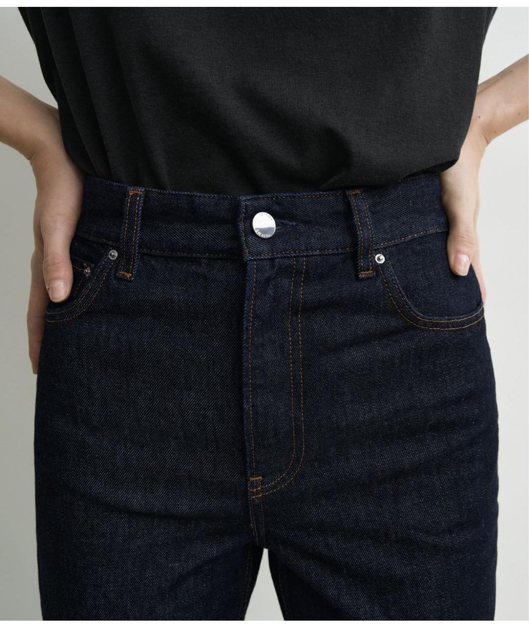 TOTEME Темно-синие хлопковые прямые джинсы, фото 3