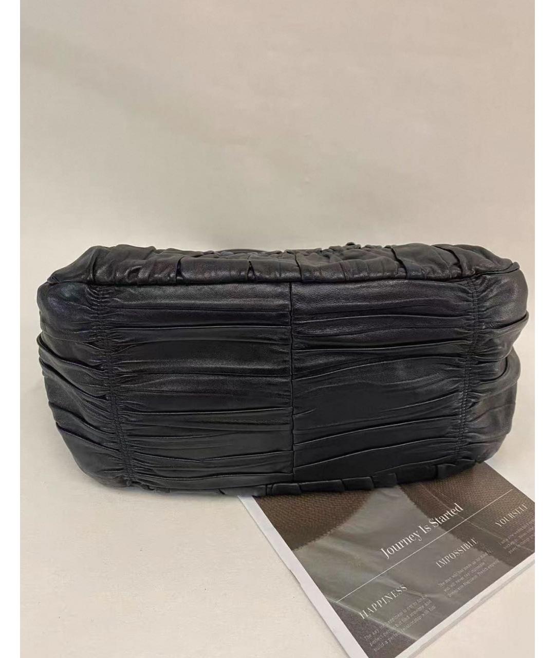 PRADA Черная кожаная сумка с короткими ручками, фото 7