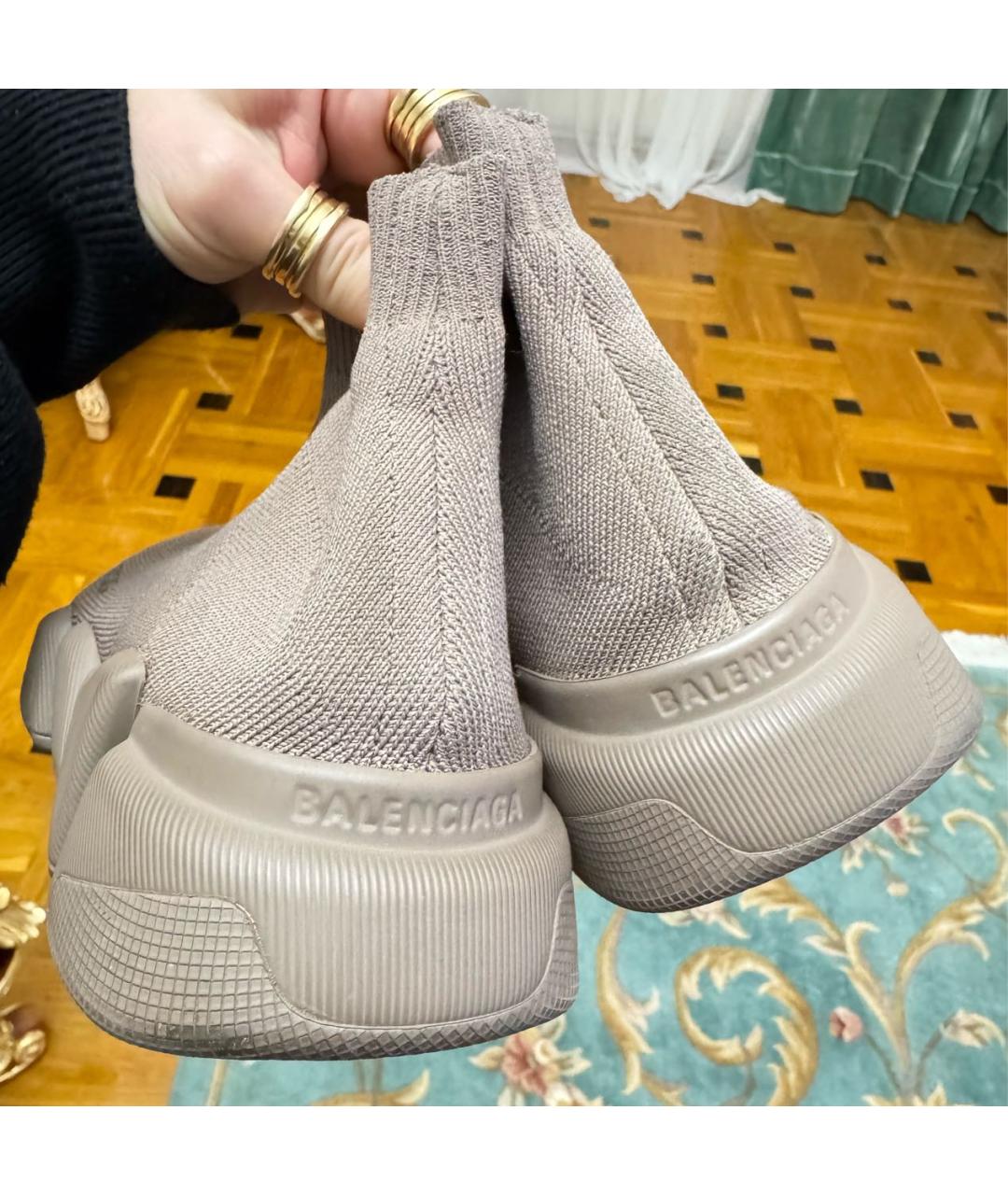 BALENCIAGA Бежевые текстильные кроссовки, фото 3