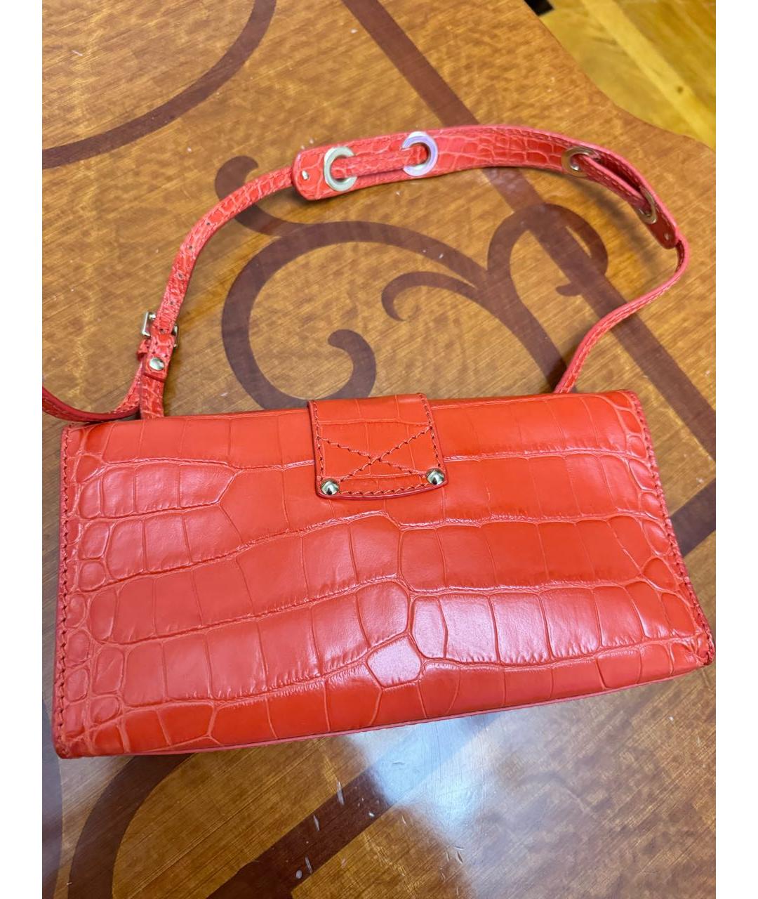 JIMMY CHOO Оранжевая кожаная сумка через плечо, фото 3