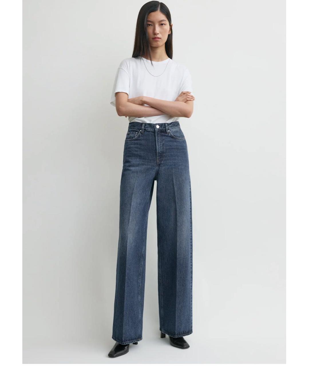 TOTEME Темно-синие хлопковые прямые джинсы, фото 3