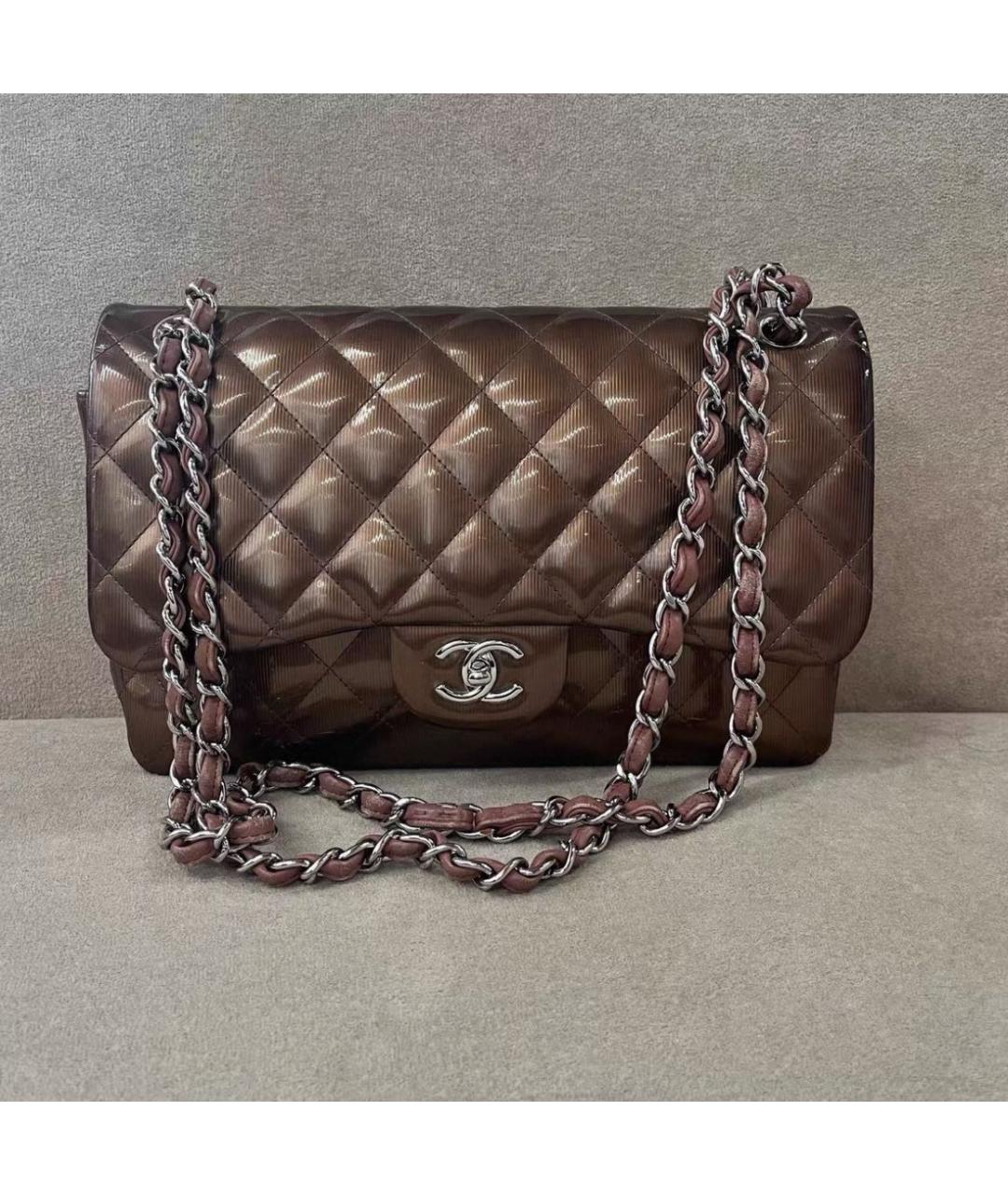 CHANEL Коричневая кожаная сумка через плечо, фото 2