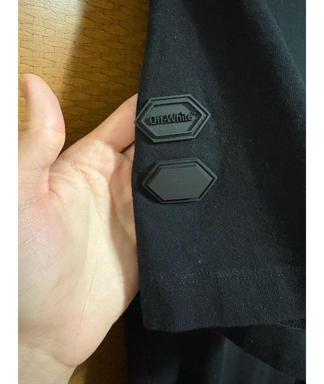 OFF-WHITE Черная хлопковая футболка, фото 3