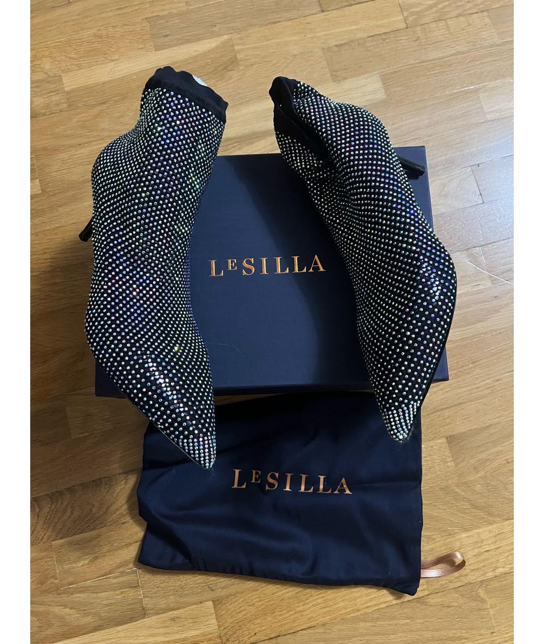 LE SILLA Черные текстильные ботильоны, фото 8