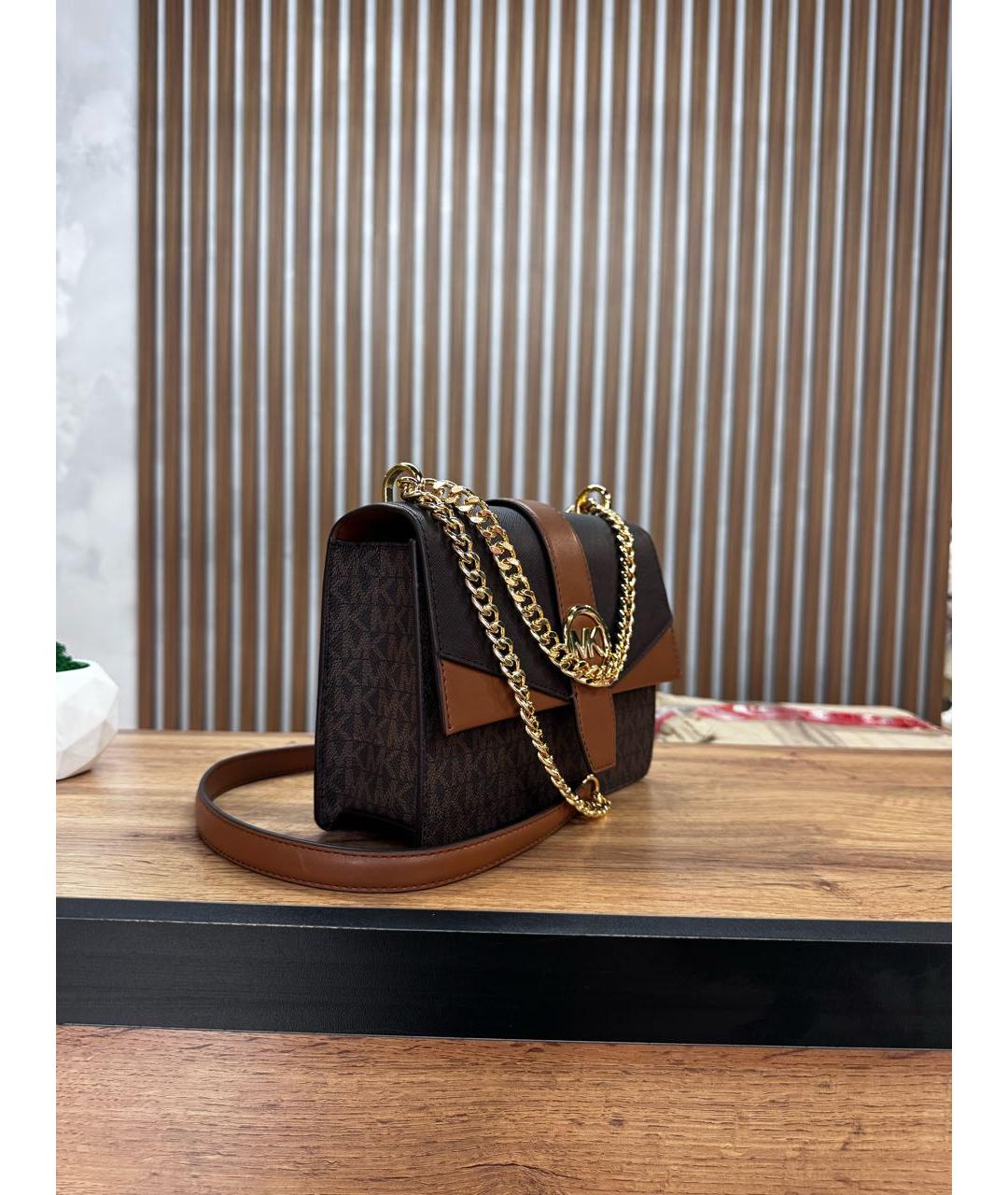 MICHAEL KORS Коричневая сумка через плечо из искусственной кожи, фото 2