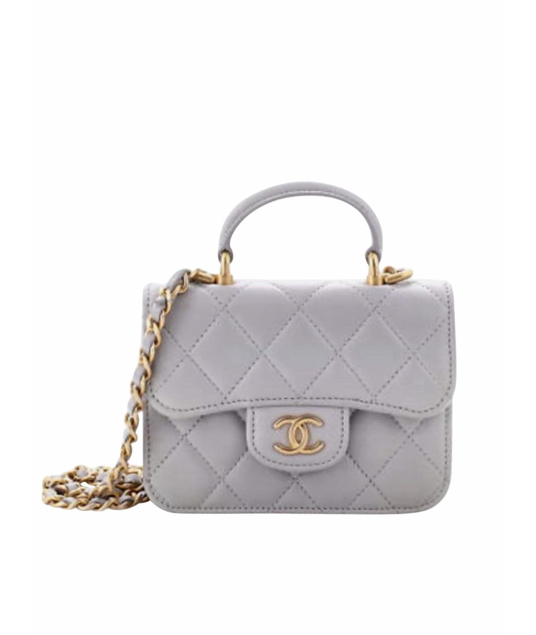 CHANEL Серая кожаная сумка через плечо, фото 1