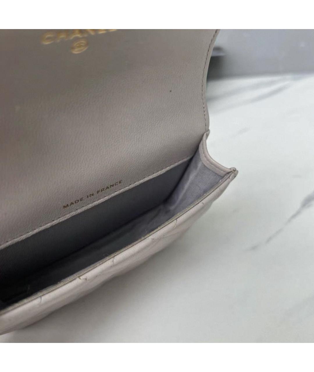 CHANEL Серая кожаная сумка через плечо, фото 4
