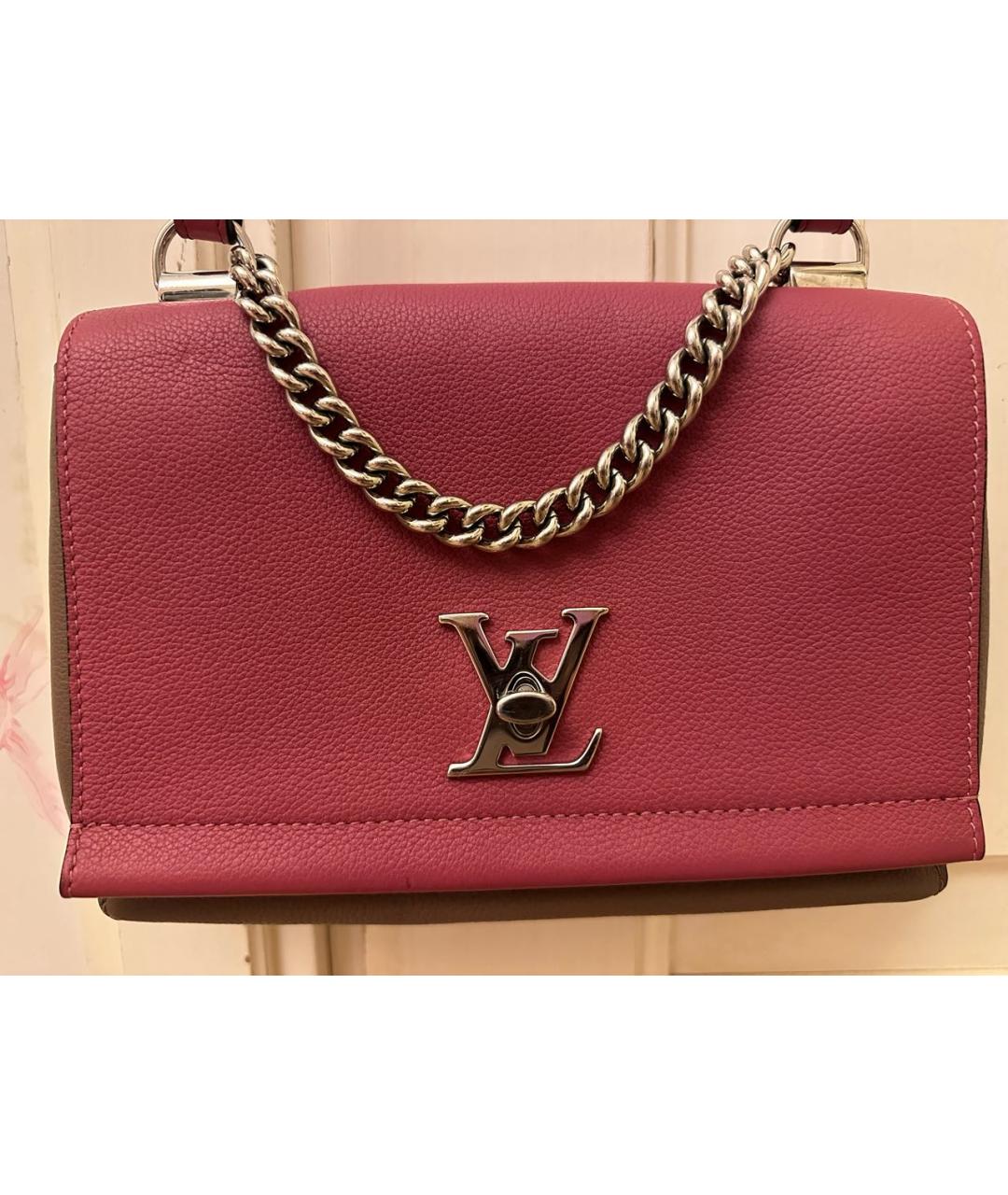 LOUIS VUITTON Розовая кожаная сумка с короткими ручками, фото 9