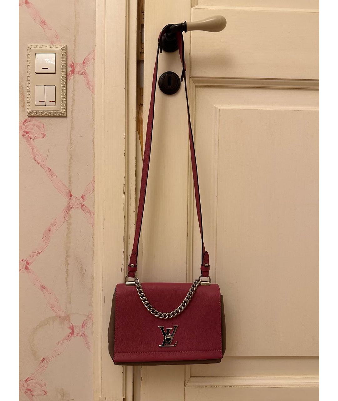LOUIS VUITTON Розовая кожаная сумка с короткими ручками, фото 2