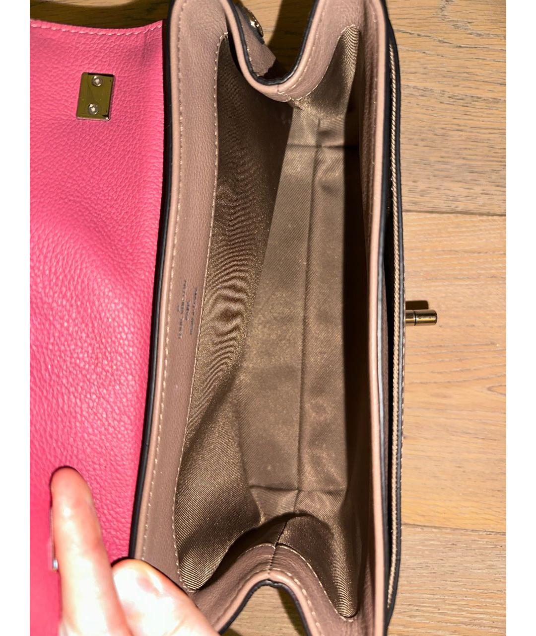 LOUIS VUITTON Розовая кожаная сумка с короткими ручками, фото 4