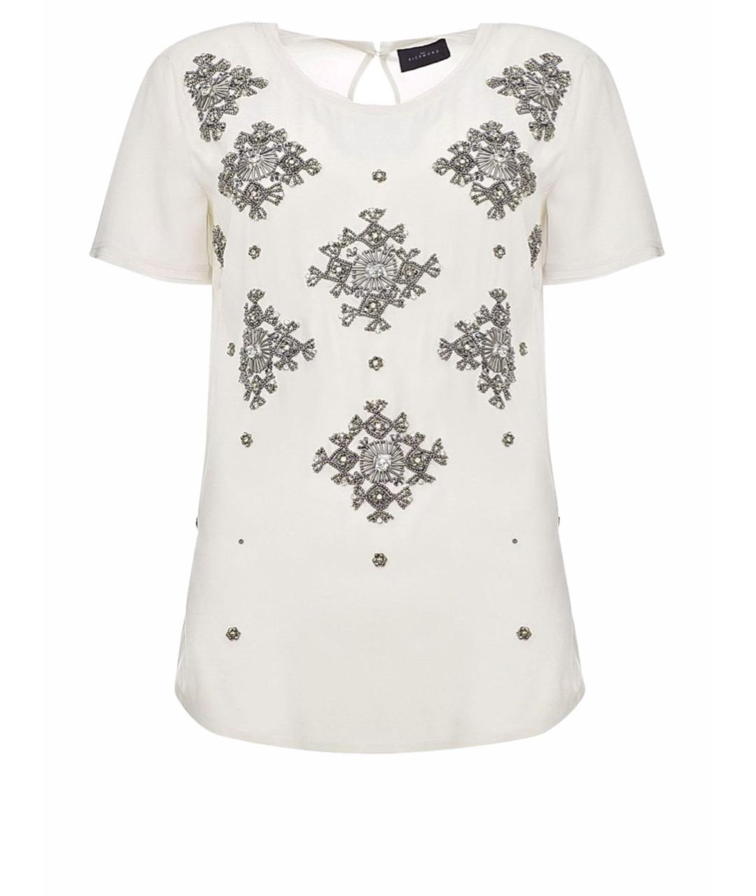 JOHN RICHMOND Белая шелковая блузы, фото 10