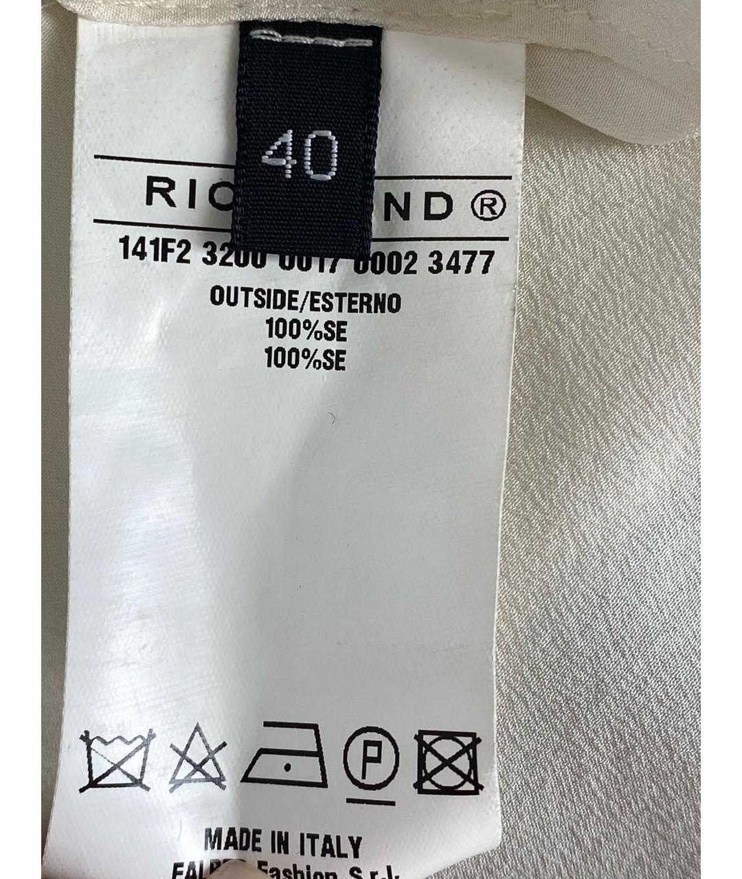 JOHN RICHMOND Белая шелковая блузы, фото 7