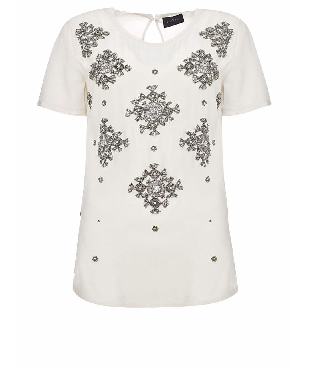 JOHN RICHMOND Белая шелковая блузы, фото 1