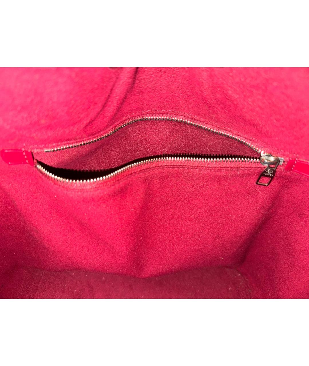 LOUIS VUITTON Бордовая кожаная сумка тоут, фото 3