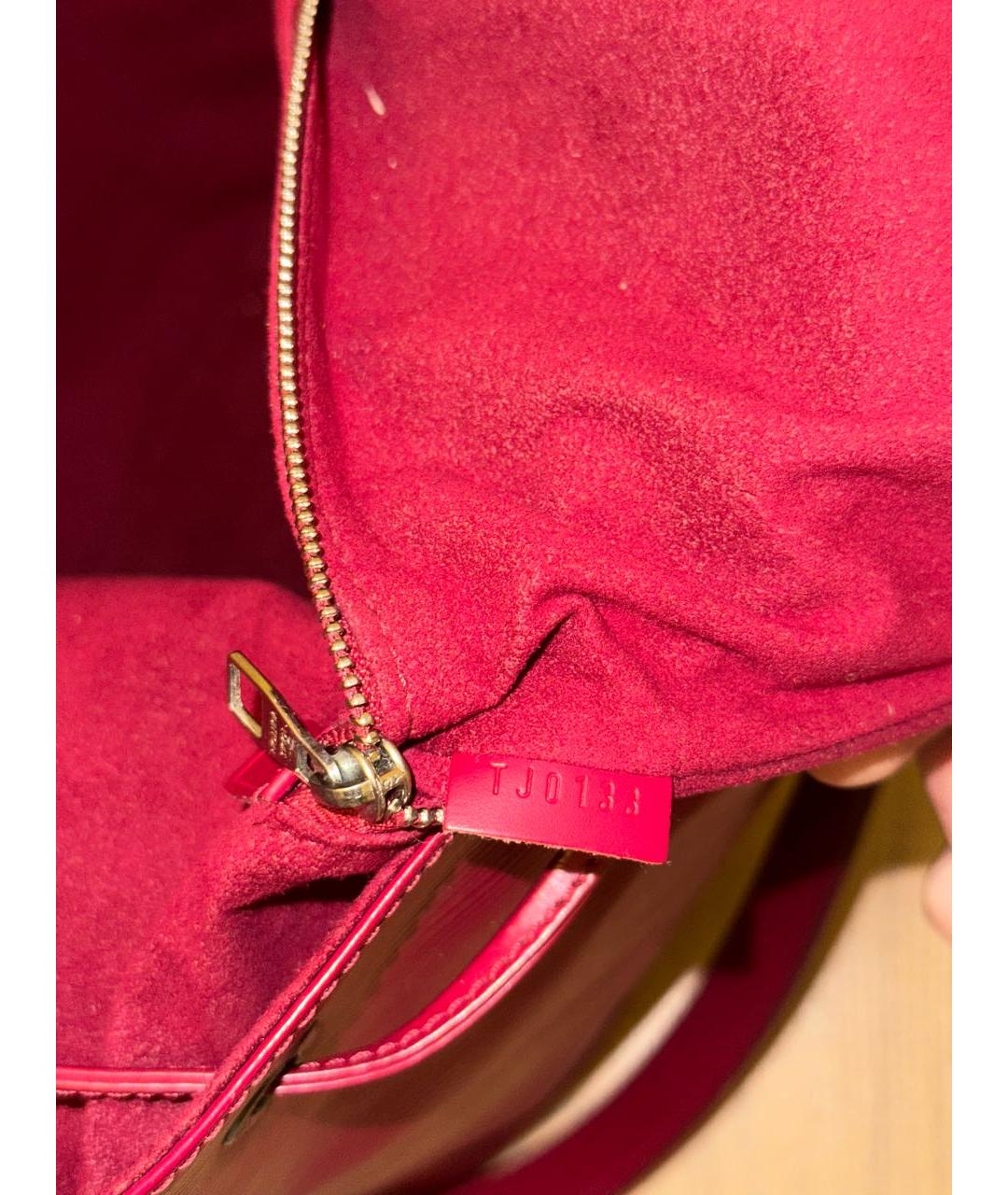 LOUIS VUITTON Бордовая кожаная сумка тоут, фото 5