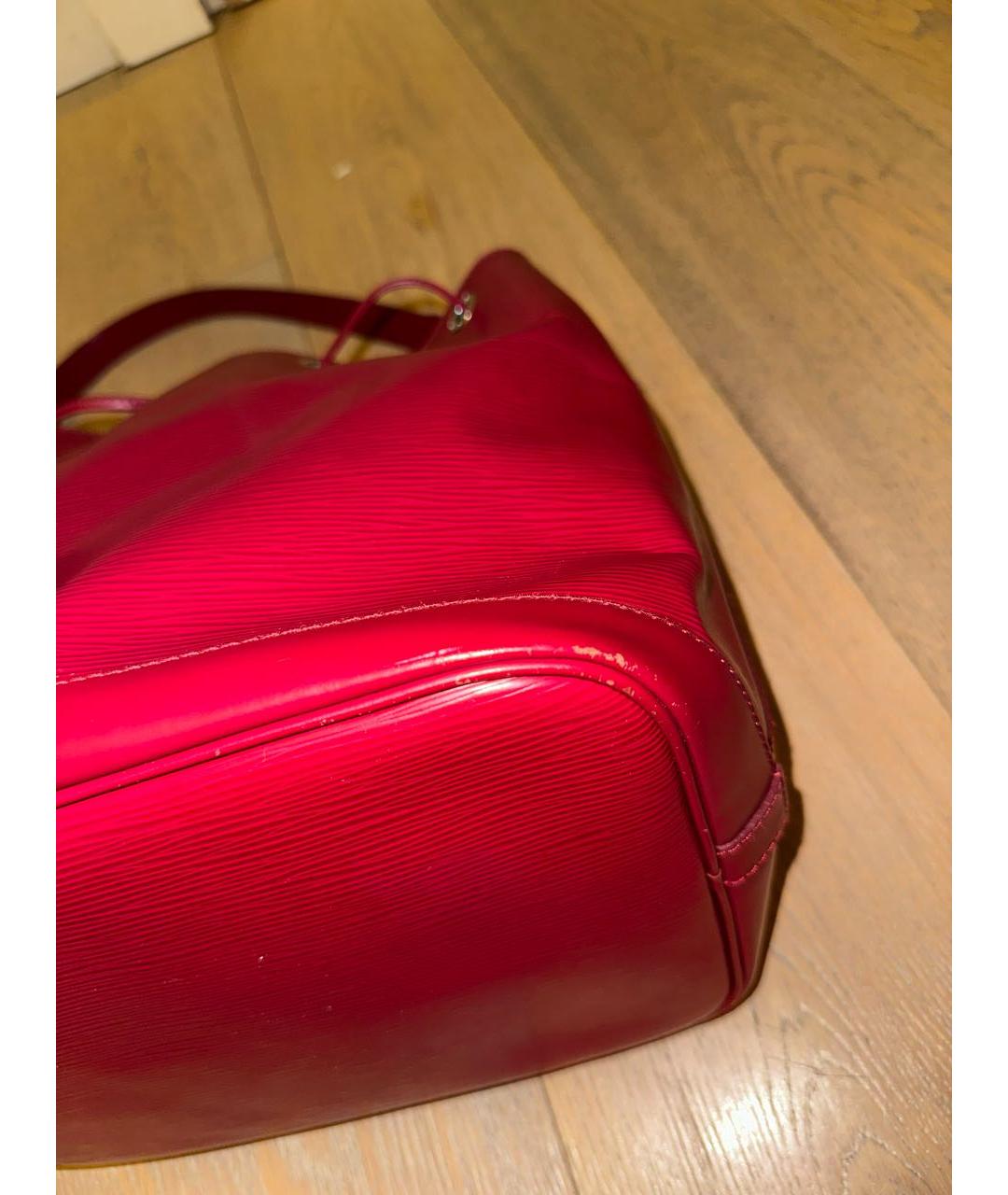 LOUIS VUITTON Бордовая кожаная сумка тоут, фото 8