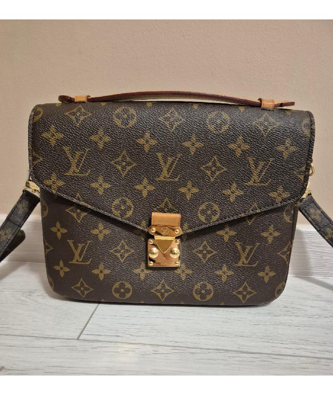 LOUIS VUITTON Коричневая сумка через плечо из искусственной кожи, фото 9