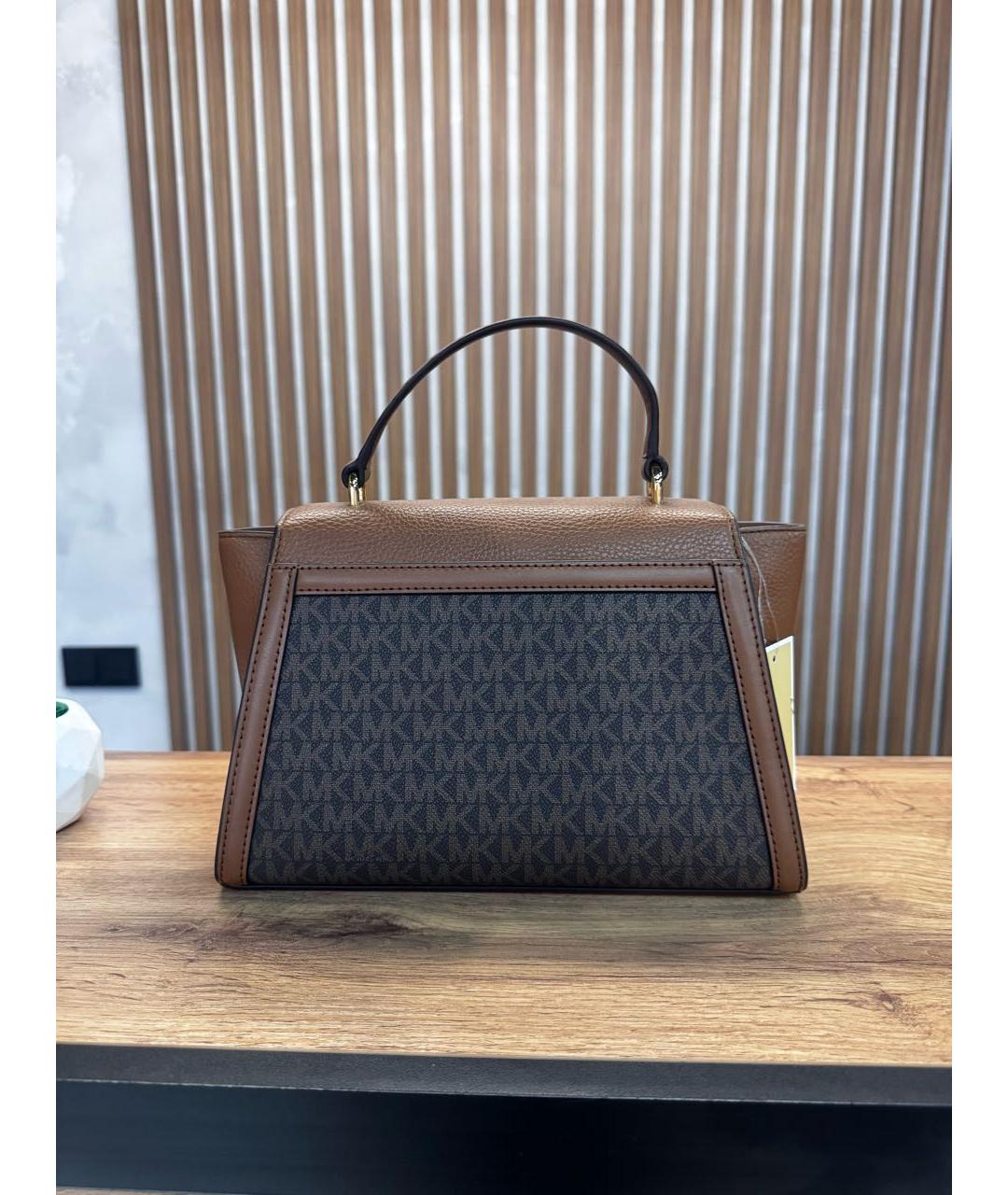 MICHAEL KORS Коричневая сумка с короткими ручками из искусственной кожи, фото 3