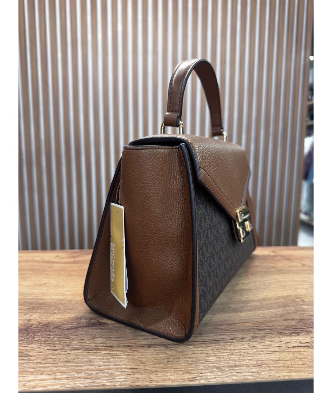 MICHAEL KORS Коричневая сумка с короткими ручками из искусственной кожи, фото 2