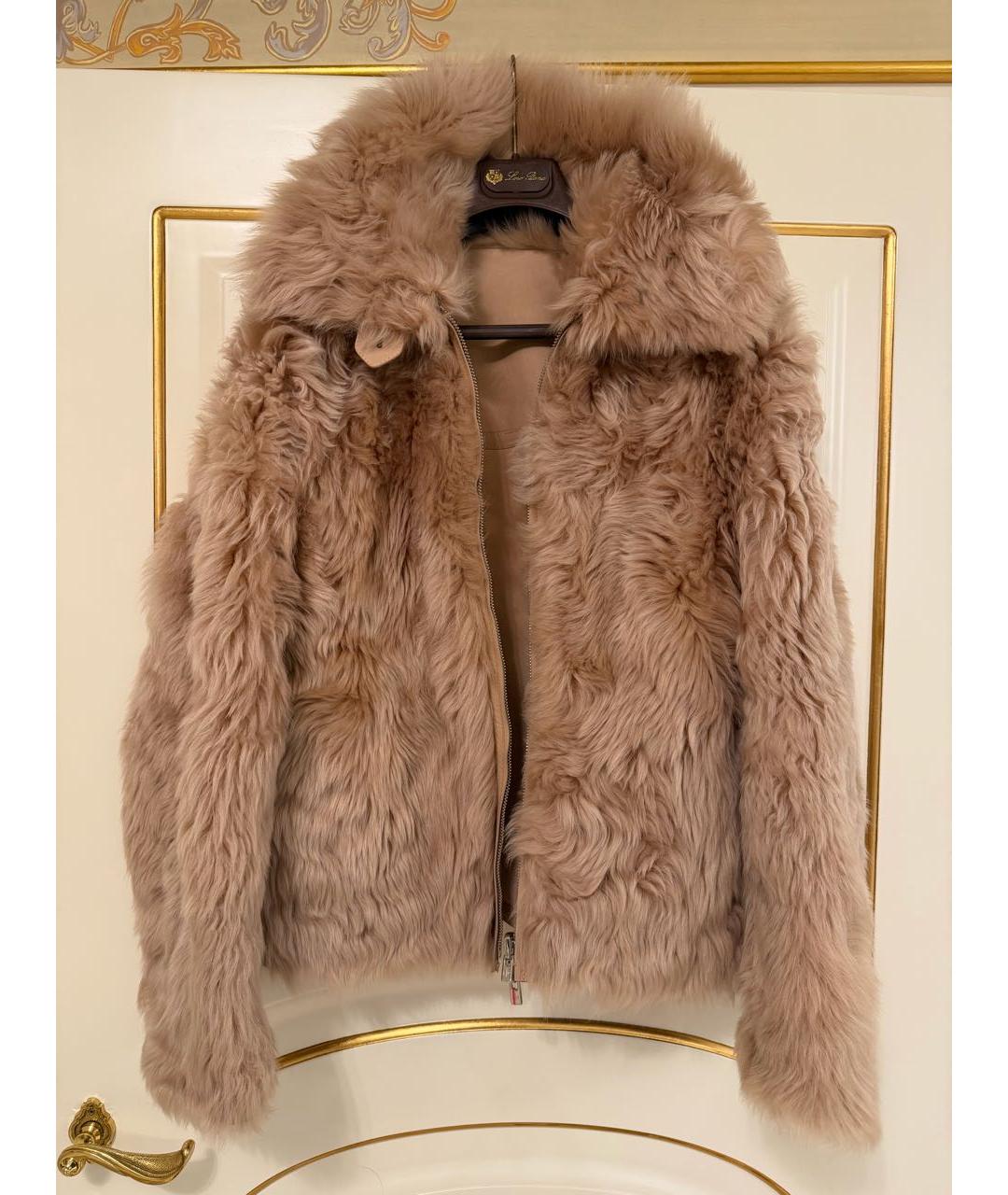 LORO PIANA Бежевая меховая шуба, фото 9