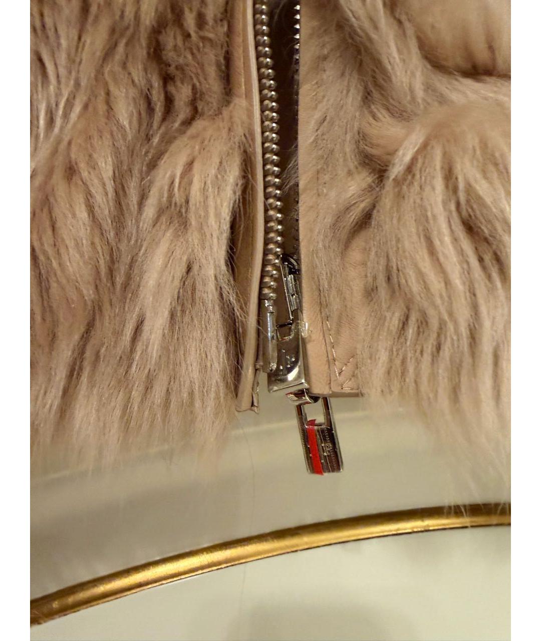 LORO PIANA Бежевая меховая шуба, фото 7