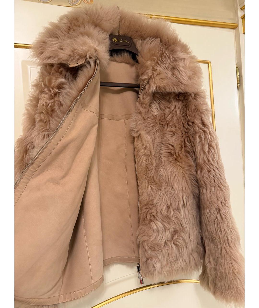 LORO PIANA Бежевая меховая шуба, фото 5