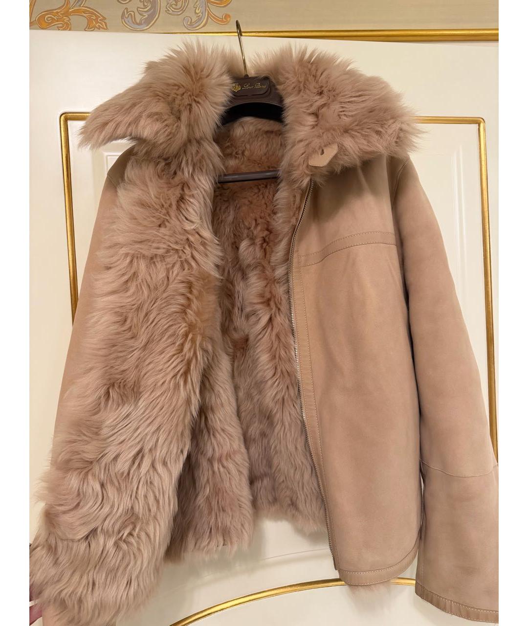 LORO PIANA Бежевая меховая шуба, фото 6