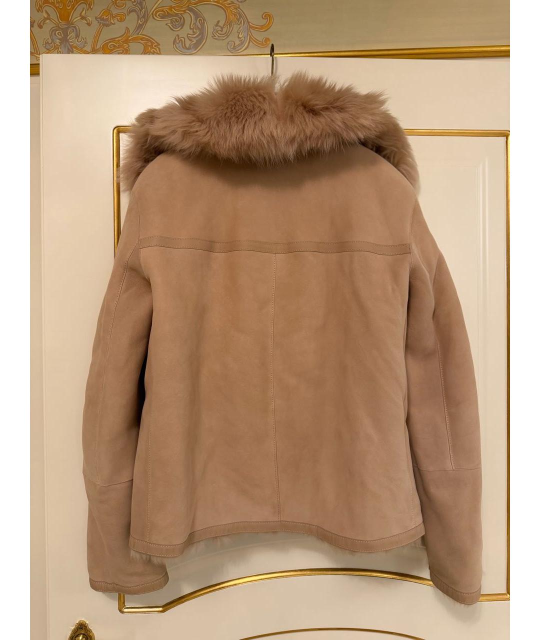 LORO PIANA Бежевая меховая шуба, фото 8