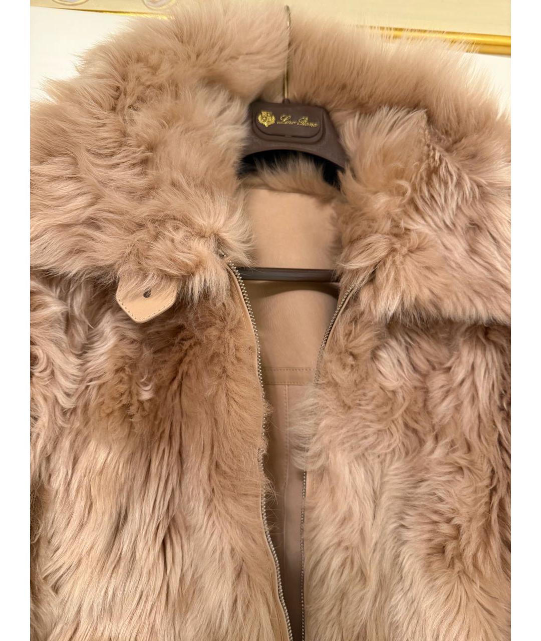 LORO PIANA Бежевая меховая шуба, фото 3