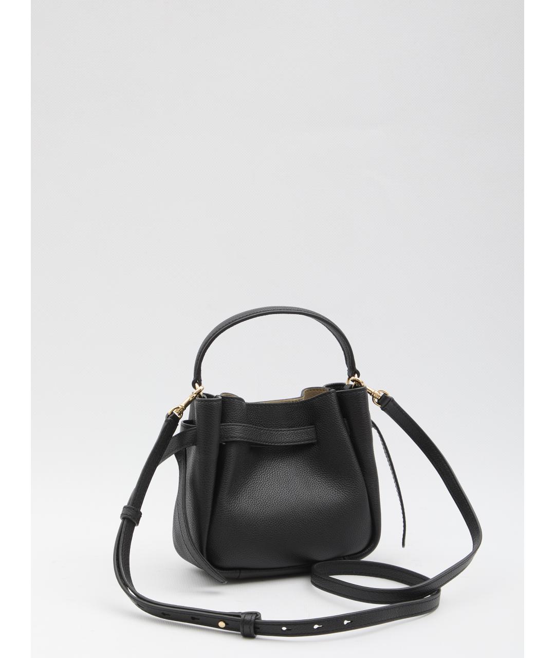 TORY BURCH Черная кожаная сумка с короткими ручками, фото 2