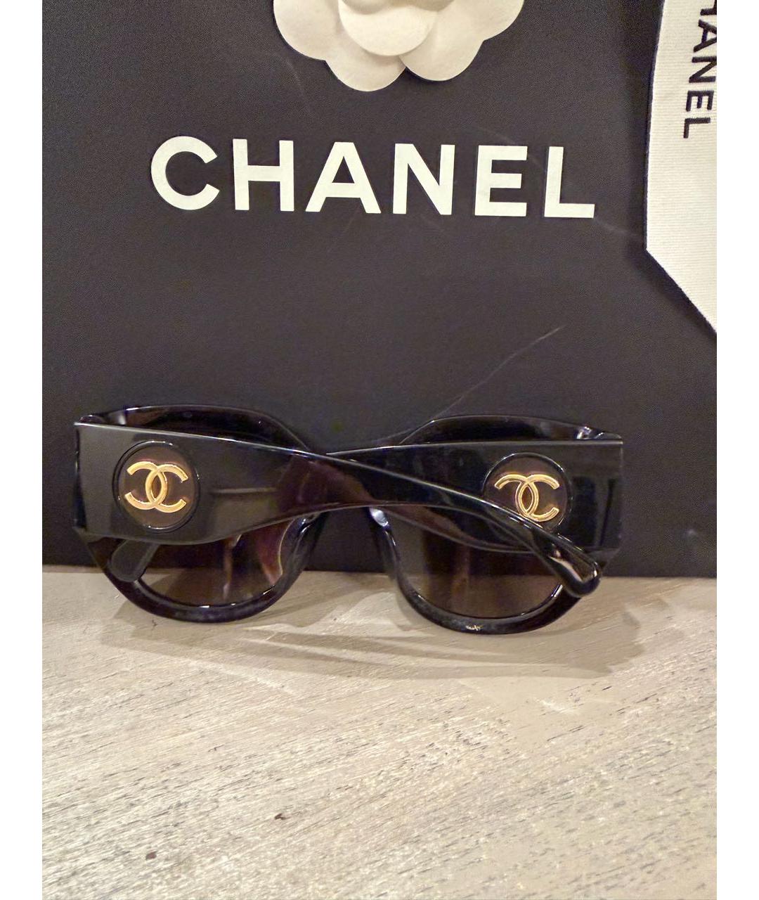 CHANEL Черные пластиковые солнцезащитные очки, фото 7