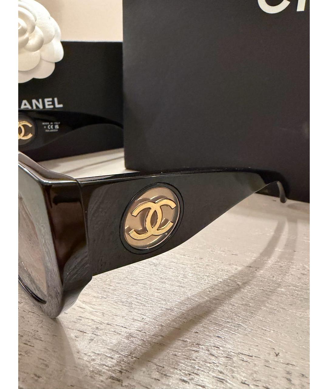 CHANEL Черные пластиковые солнцезащитные очки, фото 6