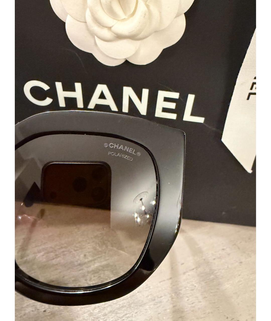 CHANEL Черные пластиковые солнцезащитные очки, фото 3