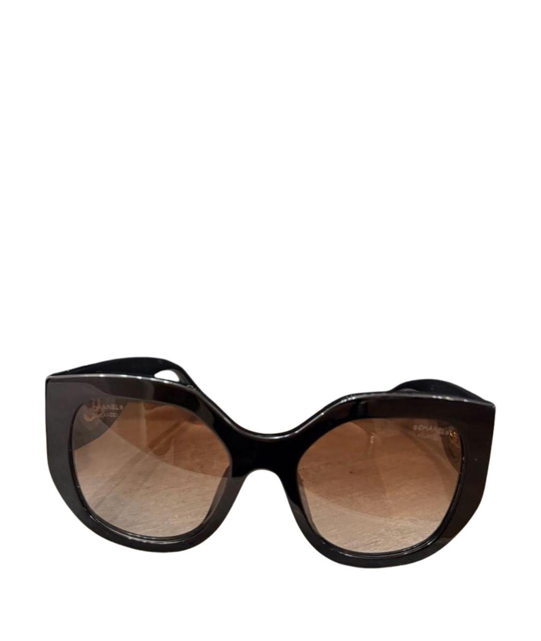 CHANEL Черные пластиковые солнцезащитные очки, фото 1